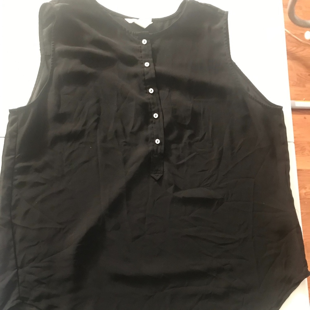 H&M Cute Medium/Large (Size 14) Black Summer Sleeveless Blouse